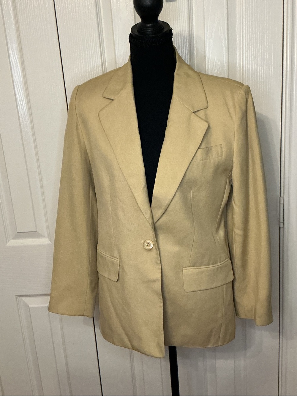 Talbots Petite Women's Tan Single-Button Blazer Sz 4